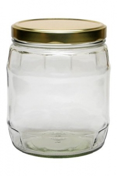 Rundglas mit Facetten 1062ml, Mündung TO100  Lieferung ohne Deckel, bitte separat bestellen!